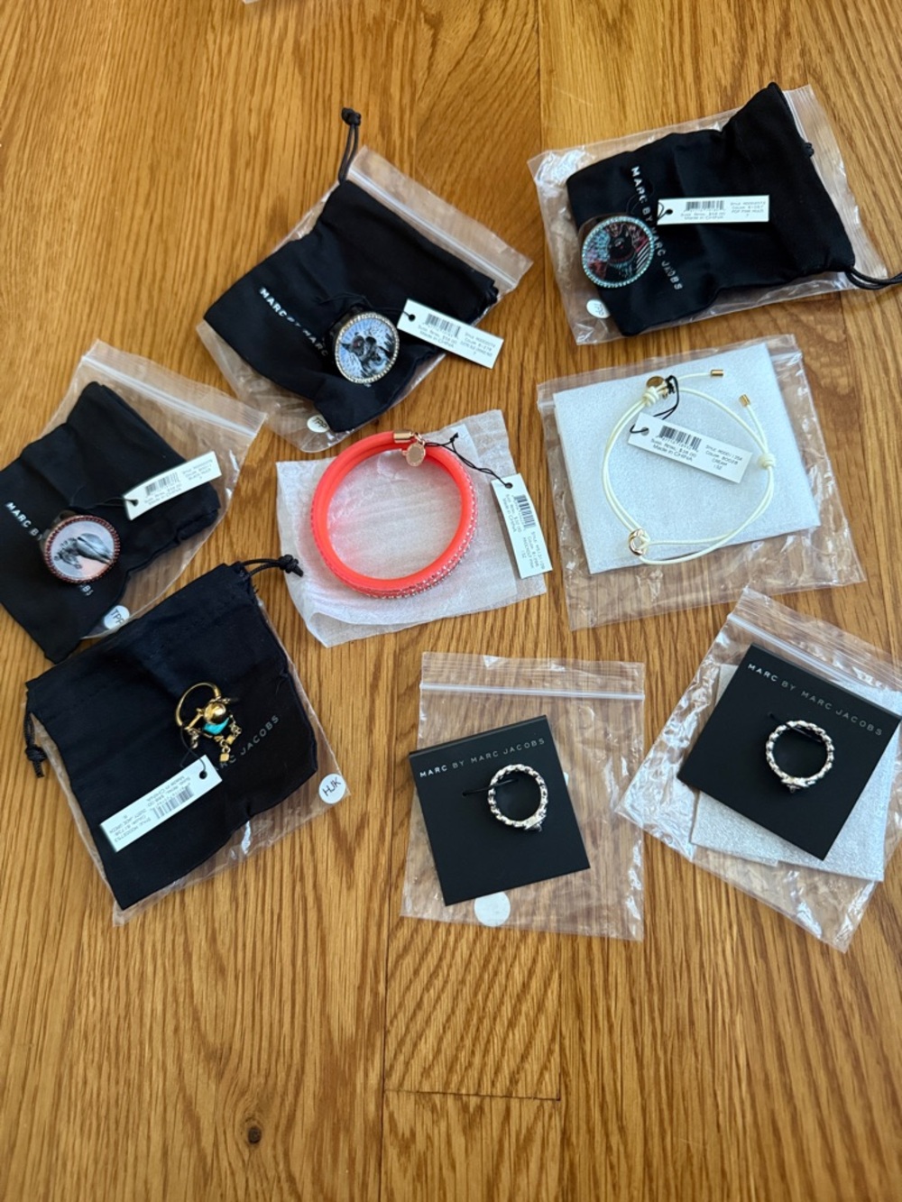 Marc by Marc Jacobs Mixed Jewelry Set - 6 rings and 2 bracelets.